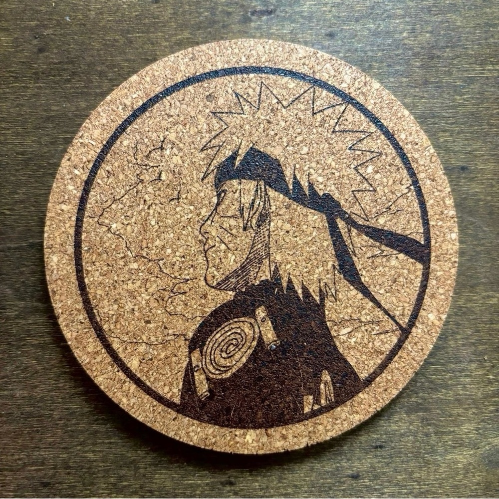 Naruto Shippuden Naruto Laser Engraved Cork Coaster